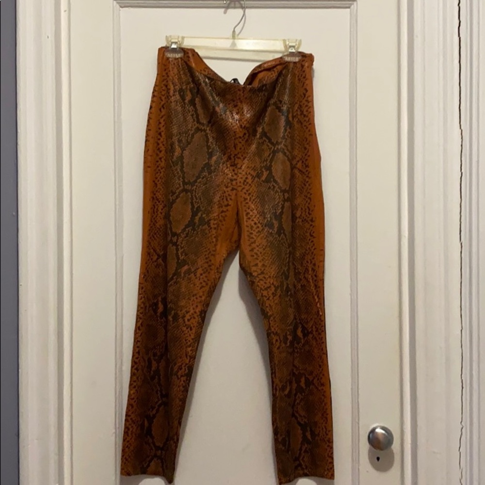 Missguided Orange Snakeskin Pants